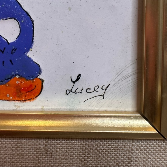 Cute Vintage Jean Lucey Enameled Copper Clown Painting - Great Quality & Detail - Picture 3 of 5